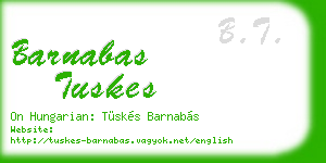 barnabas tuskes business card